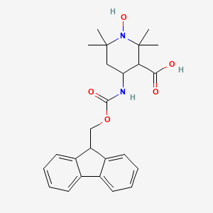 molecular formula C25H30N2O5 B12289916 4-(9H-fluoren-9-ylmethoxycarbonylamino)-1-hydroxy-2,2,6,6-tetramethylpiperidine-3-carboxylic acid 