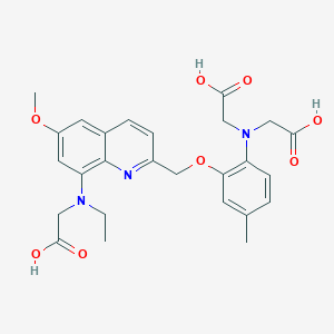 molecular formula C26H29N3O8 B12289921 2-[[2-[[2-[Bis(carboxymethyl)amino]-5-methylphenoxy]methyl]-6-methoxyquinolin-8-yl]-ethylamino]acetic acid 