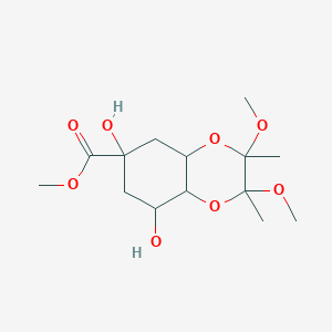 molecular formula C14H24O8 B12289925 methyl 6,8-dihydroxy-2,3-dimethoxy-2,3-dimethyl-5,7,8,8a-tetrahydro-4aH-benzo[b][1,4]dioxine-6-carboxylate 