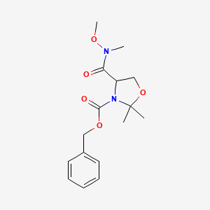 (S)-benzyl 4-(N-methoxy-N-methylcarbamoyl)-2,2-dimethyloxazolidine-3-carboxylate