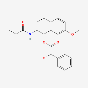 [7-methoxy-2-(propanoylamino)-1,2,3,4-tetrahydronaphthalen-1-yl] 2-methoxy-2-phenylacetate