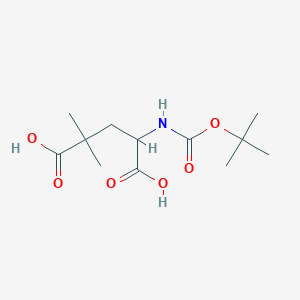 molecular formula C12H21NO6 B12290048 2,2-Dimethyl-4-[(2-methylpropan-2-yl)oxycarbonylamino]pentanedioic acid 