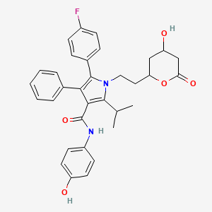 molecular formula C33H33FN2O5 B12290053 5-(4-fluorophenyl)-1-[2-(4-hydroxy-6-oxooxan-2-yl)ethyl]-N-(4-hydroxyphenyl)-4-phenyl-2-propan-2-ylpyrrole-3-carboxamide 