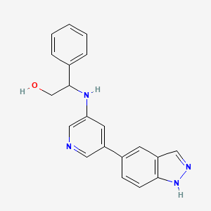 molecular formula C20H18N4O B12290066 2-[[5-(1H-indazol-5-yl)pyridin-3-yl]amino]-2-phenylethanol 