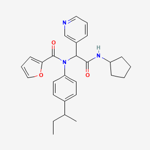 N-(4-butan-2-ylphenyl)-N-[2-(cyclopentylamino)-2-oxo-1-pyridin-3-ylethyl]furan-2-carboxamide