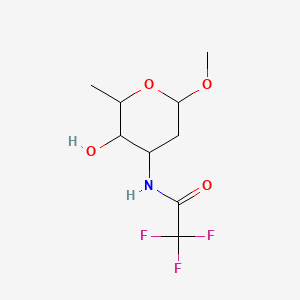 molecular formula C9H14F3NO4 B12290078 Methyl N-trifluoroacetyldaunosaminide CAS No. 72402-69-8