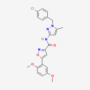 N-[1-[(4-chlorophenyl)methyl]-5-methyl-3-pyrazolyl]-5-(2,5-dimethoxyphenyl)-3-isoxazolecarboxamide
