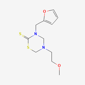 molecular formula C11H16N2O2S2 B1229009 3-(2-Furanylmethyl)-5-(2-methoxyethyl)-1,3,5-thiadiazinane-2-thione 