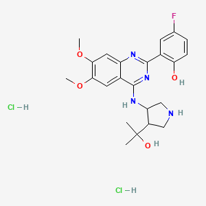 4-fluoro-2-[4-[[4-(2-hydroxypropan-2-yl)pyrrolidin-3-yl]amino]-6,7-dimethoxyquinazolin-2-yl]phenol;dihydrochloride