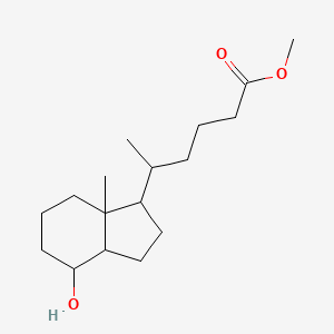 molecular formula C17H30O3 B12290110 (deltaR,1R,3aR,4S,7aR)-Octahydro-4-hydroxy-delta,7a-dimethyl-1H-indene-1-pentanoic Acid Methyl Ester 