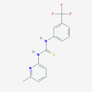 molecular formula C14H12F3N3S B1229012 1-(6-Methyl-2-pyridinyl)-3-[3-(trifluoromethyl)phenyl]thiourea 