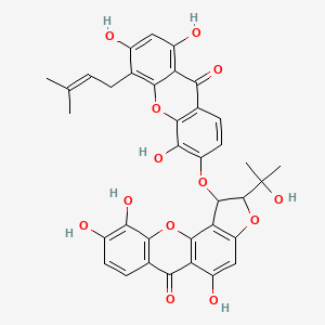 5,9,10-Trihydroxy-2-(2-hydroxypropan-2-yl)-1-[4,6,8-trihydroxy-5-(3-methylbut-2-enyl)-9-oxoxanthen-3-yl]oxy-1,2-dihydrofuro[2,3-c]xanthen-6-one