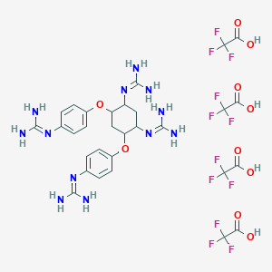 molecular formula C30H36F12N12O10 B12290156 2-[4-[2,4-Bis(diaminomethylideneamino)-5-[4-(diaminomethylideneamino)phenoxy]cyclohexyl]oxyphenyl]guanidine;2,2,2-trifluoroacetic acid 