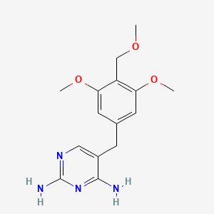 molecular formula C15H20N4O3 B12290174 2,4-Diamino-5-(3,5-dimethoxy-4-(methoxymethyl)benzyl)pyrimidine CAS No. 55687-86-0