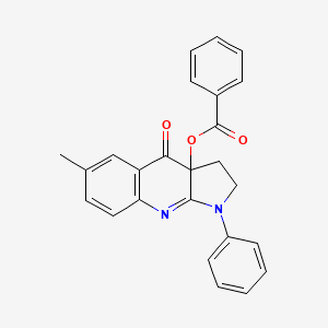 (6-Methyl-4-oxo-1-phenyl-2,3-dihydropyrrolo[2,3-b]quinolin-3a-yl) benzoate