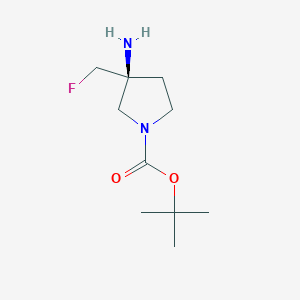 molecular formula C10H19FN2O2 B12290253 tert-Butyl (3S)-3-amino-3-(fluoromethyl)pyrrolidine-1-carboxylate 