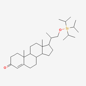 molecular formula C31H54O2Si B12290292 10,13-Dimethyl-17-[1-tri(propan-2-yl)silyloxypropan-2-yl]-1,2,6,7,8,9,11,12,14,15,16,17-dodecahydrocyclopenta[a]phenanthren-3-one 