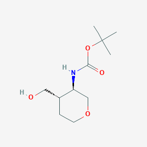 molecular formula C11H21NO4 B12290300 tert-Butyl N-[(3R,4S)-4-(hydroxymethyl)oxan-3-yl]carbamate 