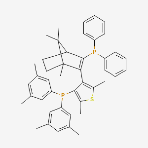 molecular formula C44H48P2S B12290330 Bis(3,5-dimethylphenyl)-[4-(3-diphenylphosphanyl-1,7,7-trimethyl-2-bicyclo[2.2.1]hept-2-enyl)-2,5-dimethylthiophen-3-yl]phosphane 