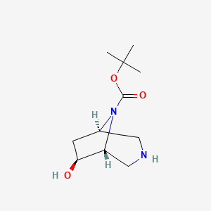 molecular formula C11H20N2O3 B12290340 tert-butyl (1R,5R,6S)-6-hydroxy-3,8-diazabicyclo[3.2.1]octane-8-carboxylate 