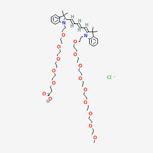 3-[2-[2-[2-[2-[2-[2-[(1E,3E,5Z)-5-[1-[2-[2-[2-[2-[2-[2-[2-[2-(2-methoxyethoxy)ethoxy]ethoxy]ethoxy]ethoxy]ethoxy]ethoxy]ethoxy]ethyl]-3,3-dimethylindol-2-ylidene]penta-1,3-dienyl]-3,3-dimethylindol-1-ium-1-yl]ethoxy]ethoxy]ethoxy]ethoxy]ethoxy]propanoic acid;chloride