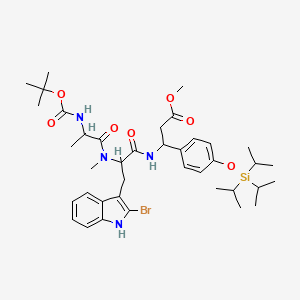 (3R)-N-[(1,1-Dimethylethoxy)carbonyl]-L-alanyl-2-bromo-N-methyl-D-tryptophyl-3-[4-[[tris(1-methylethyl)silyl]oxy]phenyl]-beta-alanineMethylEster