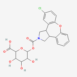 6-(9-Chloro-13-oxa-4-azatetracyclo[12.4.0.02,6.07,12]octadeca-1(18),7(12),8,10,14,16-hexaene-4-carbonyl)oxy-3,4,5-trihydroxyoxane-2-carboxylic acid