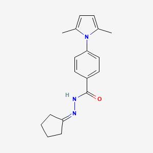 molecular formula C18H21N3O B1229042 N-(cyclopentylideneamino)-4-(2,5-dimethyl-1-pyrrolyl)benzamide 
