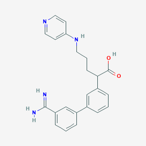 molecular formula C23H24N4O2 B1229044 2-[3-(3-Carbamimidoylphenyl)phenyl]-5-(pyridin-4-ylamino)pentanoic acid 