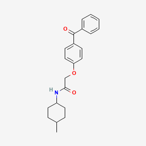 molecular formula C22H25NO3 B1229047 2-(4-benzoylphenoxy)-N-(4-methylcyclohexyl)acetamide 