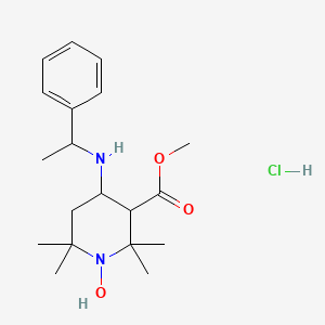 Methyl 1-hydroxy-2,2,6,6-tetramethyl-4-(1-phenylethylamino)piperidine-3-carboxylate;hydrochloride