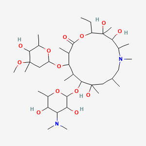 molecular formula C38H72N2O13 B12290506 11-[4-(Dimethylamino)-3,5-dihydroxy-6-methyloxan-2-yl]oxy-2-ethyl-3,4,10-trihydroxy-13-(5-hydroxy-4-methoxy-4,6-dimethyloxan-2-yl)oxy-3,5,6,8,10,12,14-heptamethyl-1-oxa-6-azacyclopentadecan-15-one 