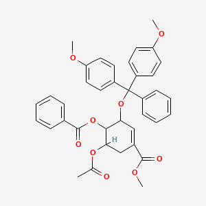 [6-Acetyloxy-2-[bis(4-methoxyphenyl)-phenylmethoxy]-4-methoxycarbonylcyclohex-3-en-1-yl] benzoate