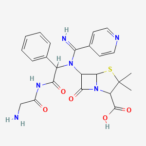 Glycinamide, N-(imino-4-pyridinylmethyl)glycyl-N-(2-carboxy-3,3-dimeth yl-7-oxo-4-thia-1-azabicyclo(3.2.0)hept-6-yl)-2-phenyl-, (2S-(2alpha,5 alpha,6beta))-