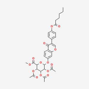 4-Oxo-3-[4-[(1-oxohexyl)oxy]phenyl]-4H-1-benzopyran-7-yl-D-Glucopyranosiduronic Acid Methyl Ester, 2,3,4-Triacetate