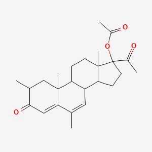 molecular formula C25H34O4 B12290543 [(8R,9S,10R,13S,14S,17R)-17-acetyl-2,6,10,13-tetramethyl-3-oxo-2,8,9,11,12,14,15,16-octahydro-1H-cyclopenta[a]phenanthren-17-yl] acetate 