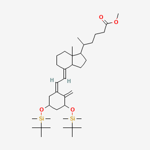 molecular formula C38H68O4Si2 B12290549 methyl 5-[(4E)-4-[(2Z)-2-[3,5-bis[[tert-butyl(dimethyl)silyl]oxy]-2-methylidenecyclohexylidene]ethylidene]-7a-methyl-2,3,3a,5,6,7-hexahydro-1H-inden-1-yl]hexanoate 