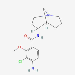 molecular formula C16H22ClN3O2 B1229059 Benzamide, 4-amino-N-1-azabicyclo(3.3.1)non-4-yl-5-chloro-2-methoxy- CAS No. 88721-77-1