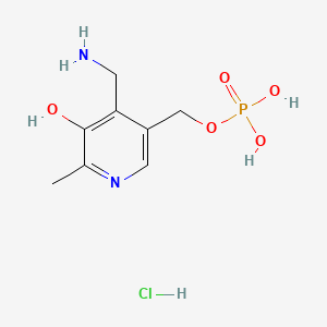 molecular formula C8H14ClN2O5P B1229061 4-(Aminomethyl)-5-hydroxy-6-methyl-3-pyridylmethyl dihydrogen phosphate monohydrochloride CAS No. 951-83-7
