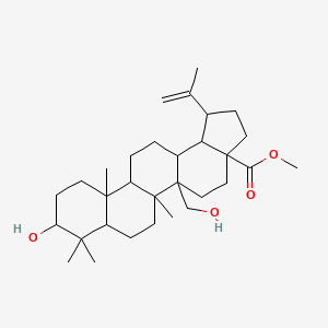 molecular formula C31H50O4 B12290625 Methyl 9-hydroxy-5a-(hydroxymethyl)-5b,8,8,11a-tetramethyl-1-prop-1-en-2-yl-1,2,3,4,5,6,7,7a,9,10,11,11b,12,13,13a,13b-hexadecahydrocyclopenta[a]chrysene-3a-carboxylate 