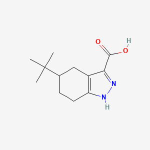 molecular formula C12H18N2O2 B1229073 5-tert-butyl-4,5,6,7-tetrahydro-1H-indazole-3-carboxylic acid CAS No. 650603-95-5