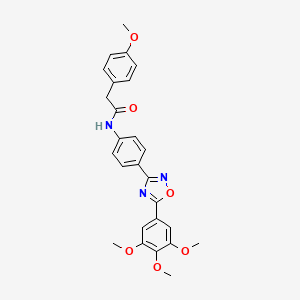 molecular formula C26H25N3O6 B1229074 2-(4-methoxyphenyl)-N-[4-[5-(3,4,5-trimethoxyphenyl)-1,2,4-oxadiazol-3-yl]phenyl]acetamide 