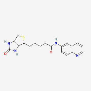 molecular formula C19H22N4O2S B1229075 5-(2-oxo-1,3,3a,4,6,6a-hexahydrothieno[3,4-d]imidazol-4-yl)-N-quinolin-6-ylpentanamide 