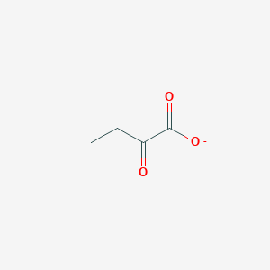 molecular formula C4H5O3- B1229078 2-氧代丁酸 