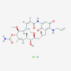 molecular formula C31H44ClN3O8 B12290785 [(4Z,6Z,8S,9S,10Z,12S,13R,14S,16R)-13-hydroxy-8,14-dimethoxy-4,10,12,16-tetramethyl-3,20,22-trioxo-19-(prop-2-enylamino)-2-azabicyclo[16.3.1]docosa-1(21),4,6,10,18-pentaen-9-yl] carbamate;hydrochloride 