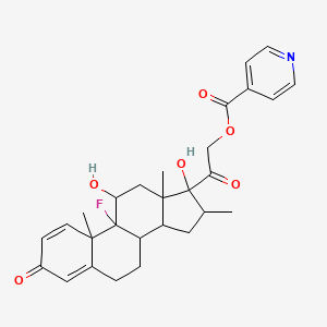 [2-(9-Fluoro-11,17-dihydroxy-10,13,16-trimethyl-3-oxo-6,7,8,11,12,14,15,16-octahydrocyclopenta[a]phenanthren-17-yl)-2-oxoethyl] pyridine-4-carboxylate