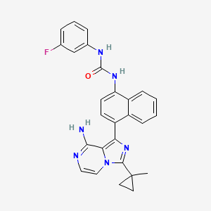 1-[4-[8-Amino-3-(1-methylcyclopropyl)imidazo[1,5-a]pyrazin-1-yl]naphthalen-1-yl]-3-(3-fluorophenyl)urea