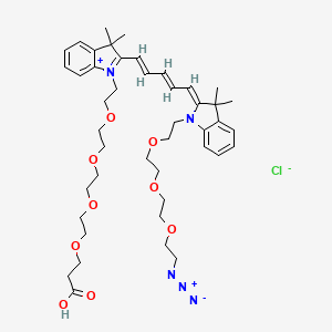 3-[2-[2-[2-[2-[2-[(1E,3E,5Z)-5-[1-[2-[2-[2-(2-azidoethoxy)ethoxy]ethoxy]ethyl]-3,3-dimethylindol-2-ylidene]penta-1,3-dienyl]-3,3-dimethylindol-1-ium-1-yl]ethoxy]ethoxy]ethoxy]ethoxy]propanoic acid;chloride