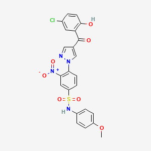 4-[4-[(5-chloro-2-hydroxyphenyl)-oxomethyl]-1-pyrazolyl]-N-(4-methoxyphenyl)-3-nitrobenzenesulfonamide