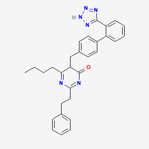 molecular formula C30H30N6O B12291033 6-butyl-2-(2-phenylethyl)-5-[[4-[2-(2H-tetrazol-5-yl)phenyl]phenyl]methyl]-5H-pyrimidin-4-one 